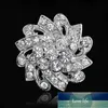 Rinhoo Crystal Silver Plated Flower Brooches Rhinestone Brooch Pins Women Men Wedding Party Banquet Bouquet Brooch Pin Jewelry  Factory price expert design Quality