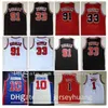 Męskie koszulki Dennis Rodman #33 Scottie Pippen Jerseys The Worm 10 #Dennis Rodman- Men Sports Shirt Szygowane koszule koszykówki