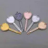 Naszyjniki wisiorek krążkowe tacki na ramki 6 elementów w kształcie serca z kolorowymi dżerestonami 20 przezroczyste szklane kabochony