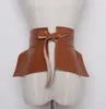 2020 Nouveau printemps d'été en faux cuir voltigeant peplum ceinture de ceinture