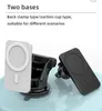 Wireless Chargers For Apple 12 Mobile Phone Holder 360°Rotate 15W Fast Charging Magnetic Clip Dual-Use Car Navigation Cellphone Stand Strong Adsorption Will Not Fall