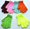 Christmas present Gloves kids Winter Solid color Candy colors Full finger Magic Knit Warm Boys and girls ski Stretch outdoor gift