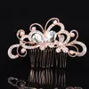 Akcesoria do włosów ślubnych Crystal Pearl Combs Rose Gold Wesele Klipy Biżuteria Handmade Kobiety Włosy Ozdoby Headpieces