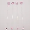 Декоративные предметы фигурки 4pcs Custom Pink Lovey Glass Ornament Collocation Collocation Swizzle Sticle