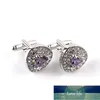 Boutons de manchette de luxe pour hommes et femmes Zircon noir violet blanc cristal marque de mode bouton de manchette de haute qualité prix d'usine conception experte qualité dernier style