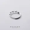 Cluster Rings Coolkala Silver Women's Simple Diamond-encrusted Love Food Ring Elegant Exquisite Bracelet