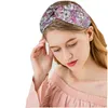 Stretch brede headbanden bloemenprint cross tie sport yoga stretch wrap haarband make -up hoepels voor dames mode will en sandy