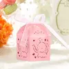 Emballage cadeau 10 pièces boîte bleu rose bébé douche fête fournitures avec ruban sexe révéler mignon éléphant anniversaire mariage décor