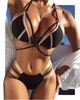 Kadın için Mayo Bronz Ekleme Yılan Derisi Bikini Bayanlar Seksi Mayolar Ticaret Mix 9 Renkler Mayo