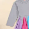 1-6 лет Детская одежда Девушки повседневные платья малыша девушка с длинными рукавами шить платье принцессы Baby Halloween Costume G1215