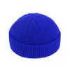 Mode Mäns Beanie Sticka Mössor Pojke Skullcap Sailor Caps Manschetter Retro Navy Short Hat Solid Färg Unisex Winter Warm Cap