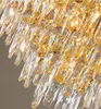 Phube belysning lyx modern kristall ljuskrona lampa för vardagsrum guld upphängning armatur hem dekoration cristal lampor