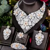 Boucles d'oreilles collier GODKI Super luxe fleur or ensembles de bijoux pour femmes mariage cubique zircone boucle d'oreille Dubai ensemble de mariée cadeau