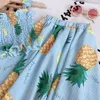 Focusnorm 2-7y férias de verão crianças meninas roupas conjuntos abacaxi impressão mangas sem mangas tops strapless saias 210326