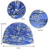 Muzułmanin Floral Print Wzburzyć Turban Head Wrap Kobiety Hidżab Czapki Skrzynki Kobiet Indian Kapelusze Cancer Chemo Faules Headscarf