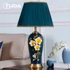 Lampy stołowe Tuda 40x75 cm salon Duże luksusowe szkliwa ceramiczna lampa sypialnia nocna amerykańska chińska