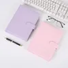 A6 PU LEATHER NOTERBOOK NOTEPADS Täcker påfyllningsbar 6 Ringbindemedel Löst blad Personlig arrangör Blue Yellow Purple Pink XBJK21056540574