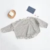 Spring Arrival Girls Long Sleeve Striped T Shirt Kids Cotton Tops Korean Design Clothes 210528