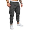 Marka Mężczyźni Spodnie Hip Hop Harem Joggers Spodnie męskie Spodnie męskie Joggers Solidne spodnie Multi-kieszonkowe Spleciane M-4XL 210714