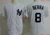 Uomo Donna Gioventù # 8 Yogi Berra Maglie da baseball bianche cucite personalizza qualsiasi nome numero maglia XS-5XL