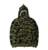 21SS designer Fashion front shark hoodie camouflage Sweatshirt bathing ape cardigan Hoodies Hip Hop Letters Long Sleeve Plush mens womens