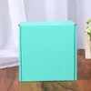 Noël Papier Ondulé Rose Vert Boîtes Emballage Cadeau Coloré Boîte Pliante Boîte D'emballage Carrée Bijoux Emballage Boîtes En Carton 15 * 15 * 5cm