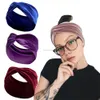 Bandas de cabeça cruzadas Cross Bowknot de cor sólida esportes de ioga de ioga de fábrica de fábrica de cabelo para mulheres moda e areia