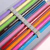 Fyra lager Pencil Bag Solid Färg Kvadrat 72 Hål Stor kapacitet Fall Stationery School Leverans Bärbar Färgglada Japansk stil