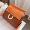 Bolsa de luxo nova anel de corrente Faye pequena moda quadrada um ombro bolsa feminina de couro de vaca fosco hloe