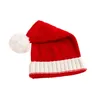 Mode noël hiver coupe-vent chapeaux rouge et blanc père noël chaud tricoté femmes bonnet chapeau casquette pour enfants filles