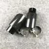 A pair Glossy Carbon Black Stainless Steel Universal Muffler Akrapovic Exhaust End Tips Auto Car Cover Styling1018315