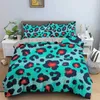 Leopard Bedding Set Queen Soft Bedclothes Twill Bohemian Print Duvet Cover with Pillowcases 2/3pcs Bed Bedlinen 210615