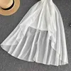 Frauen Koreanische Strap Kleid Sexy Ärmellose V-ausschnitt Party Kleider Sommer Off Schulter Unregelmäßigen Chiffon Strand Sommerkleid 210715