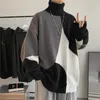 E-Baihui Turtleneck Męski sweter Kaszmirowy Grube Pulower Casual Luźna Bluza Zagraniczna Zima Ciepłe Dzianiny All-Match Top Y0907