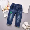 Jeans pour tout-petits pour bébés garçons, salopette en jean doux, vêtements pour enfants de 2 3 4 5 6 ans, pantalons de jeans graffitis pour bébés garçons G1220