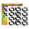 12 pairs/set 6D Fake Eyelashes Multi-layer 20MM Thick Wispy Cross Dramatic Volume False Eyelash for Wedding Lashes Salon