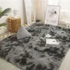 Tapis de sol en peluche imprimé tie-dye de couleur, moelleux, pour chambre d'enfants, en fausse fourrure, pour salon, soyeux