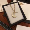 Couples Classic Letter Pendant Necklace with Box Trendy Festival Gift Chain Golden Unisex Charm Exquisite Jewelry Outdoor Necklaces