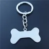 Le chien os forme porte-clés en acier inoxydable porte-clés hommes femmes unisexe bijoux 12 pcs/lot entier