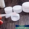 100 pcs 5g / 20g / 30g / 50g vazio branco plástico PP Cosmetic frascos Cuidados de pele recipientes garrafa de loção face macio creme amostras tambor de gel caixa de fábrica preço de design de qualidade