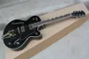 Black Falcon Jazz Electric Guitar G 6120 Semi Hollow Body Golden Tuners Double F Holes Bigs Tremolo Pont peut être personnalisé