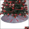 デコレーションお祝いホームガーデン飾り飾り不織布の灰色のクリスマスツリースカートクリスマスの装飾ラウンドカーペットフロアラグパーティー用品DBC DRO