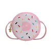 Lovely Girls Baby Mini Coin Purse Fashion Boys Kids Small Shoulder Crossbody Bag PU Läder Barnens söta Donut Messenger Väskor