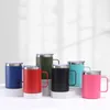 NEW16oz Coffee Mugs With Handle Double Wall Portable Stainless Steel Wine Tumbler Insulated Beer Cup sea shipping RRB13886