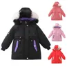 Cold Winter Girls Jackets Thick Cotton Coats Korean Fashion Children Outerwear Girl Coats Mid-Length Hooded Parkas For Teen Girl H0909