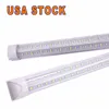 V-formad 8ft LED-rörlampa T8 Integrerade LED-rör Dubbelsidiga SMD2835 LED-fluorescerande belysning AC85-265V Dagtid Butiker Lights USA-lager