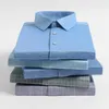 Mannen Shirts Korte Mouw Zomer Designer Sociale Mode Kleding Trends Anti-Rimpel Zachte Smart Casual Jurk Mannelijke Blouse 210609