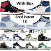 2023 Toppkvalitet Hög JUMPMAN 1 OG 1S MENS BASKABAL SHOES BRED PATENT UNIVERSITY BLÅ LUCKY OBSIDIAN Dark Mocha Men Retros Sneakers Women Trainers Storlek 36-46