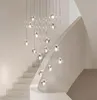 Nuevo Candelabros modernos, iluminación interior, candelabro Led para escaleras para sala de estar, Araña de bolas de cristal, luces de cocina para Loft, Lustre