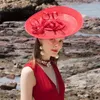 قبعات BRIM BRIM BIG CHAPEAU CAP WADDENT WIDE WIDE FASCINATOR HAT LADIES FEMAL Party Party Pression Dress Dress Fedora Hair Band 8931869